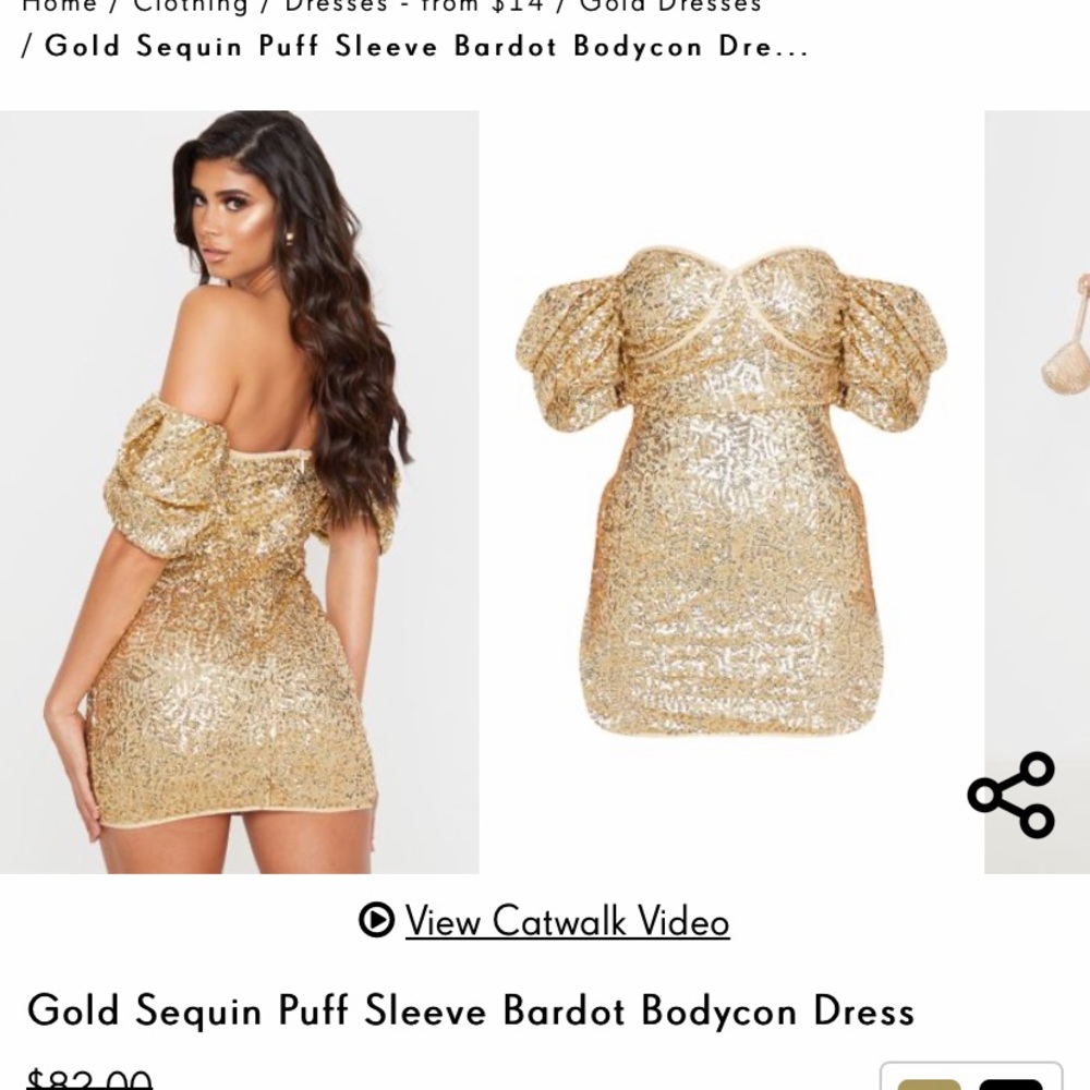 PLT Gold sequin dress